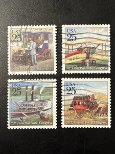 US Used 4 Stamp Complete Set. 20th Universal Postal Congress. #2434-2437. 1988 - Picture 1 of 2