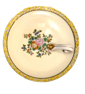 NORITAKE Hand Painted Flowers 6" Trinket, Candy Dish w/ Finger Loop - Japan - Picture 1 of 4