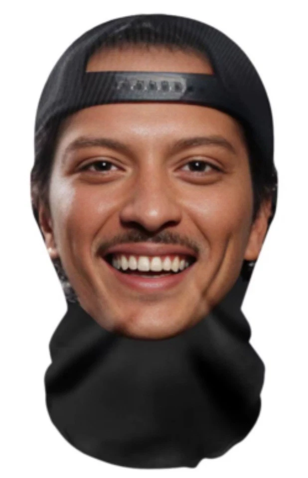 Bruno Mars 3D Printed Full Face Mask Unisex Celebrity Singer Character - Image 1 of 1
