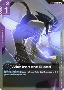 With Iron and Blood Alternate Art Foil - ST05-013 NM - Gundam TCG Card Game - Picture 1 of 1