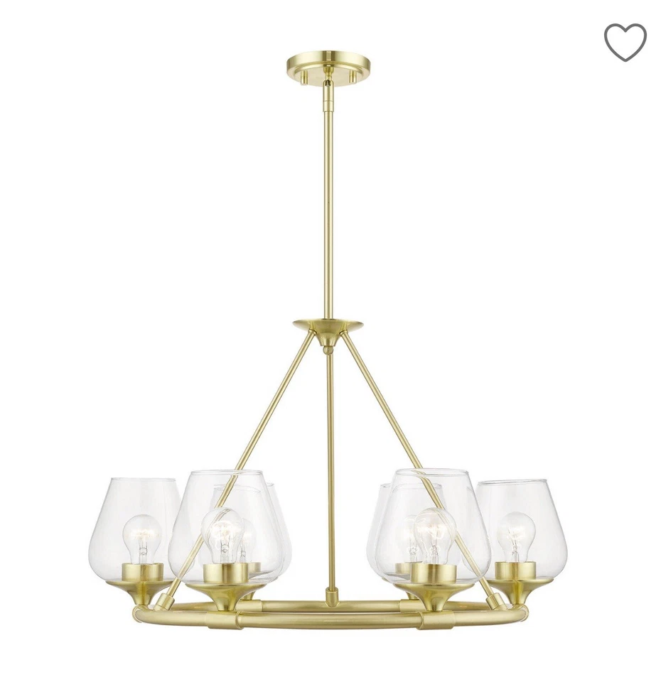 Lámpara de araña VIANCE LIGHTING Hillbrook-6 Light latón satinado 3487N Foto 1 de 4