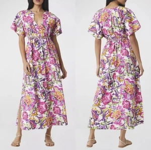 Maxi Vestido MISA Los Angeles Setareh Estampado Floral Cinturón Talla Pequeña Algodón ¡NUEVO CON ETIQUETAS! - Imagen 1 de 13