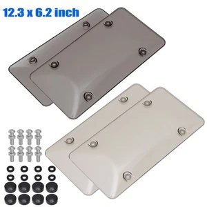 2Pcs Unbreakable License Plate Bubble Covers Universal Fitment Protector License - Picture 1 of 14