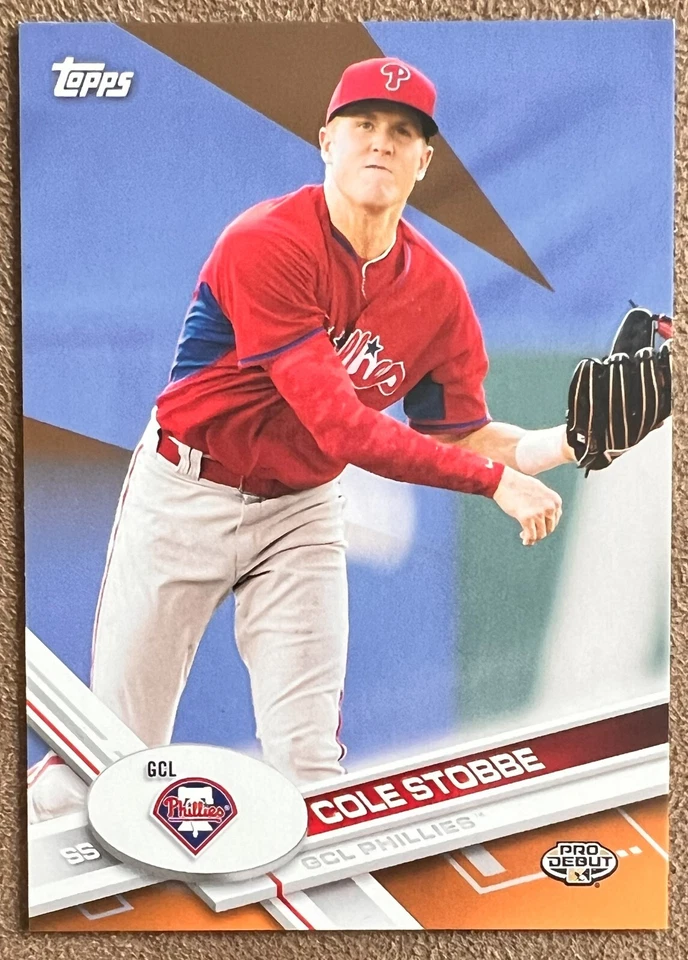 Cole Stobbe 2017 Topps Debut Orange Rookie #77 /25 Numbered Parallel Phillies RC - Image 1 of 3