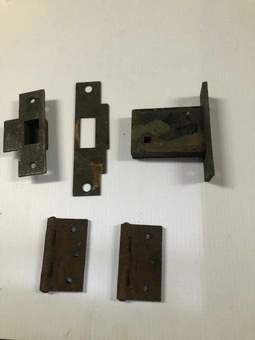 Antique Vintage Door Lock  & HINGES  And Plates Plates Hardware-----------B130 Cover