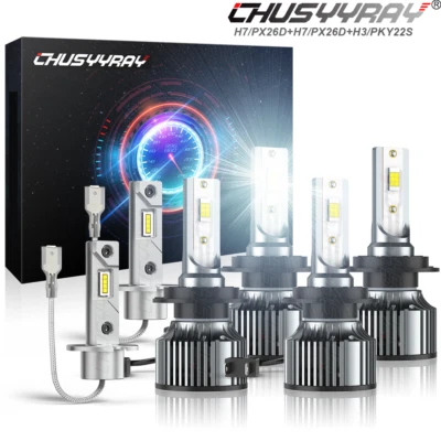 6500K 6pc LED Headlight + Fog Light Bulbs Combo For Jaguar Vanden Plas 2007 2008 - Image 1 of 4