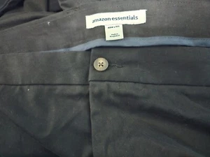 Amazon Essentials Black Mens Pants 58x32 Black No tags W3 - Picture 1 of 4