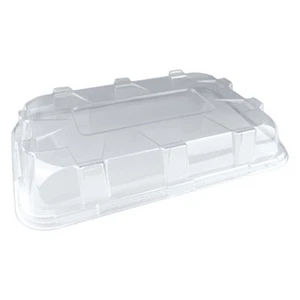 50 x Sabert Small Lids - Black Plastic Rectangle Serving Buffet Platters 35x24cm - Picture 1 of 1