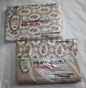 Vintage Cannon Royal Family Featherlite Full Flat Sheet & Full Fitted Bottom Sheet - Bild 1 von 7