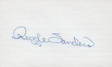 Reggie Sanders 1974 Detroit (Dec. 2002) Signed 3x5 Index Card with JSA COA