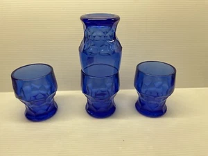 COBALT BLUE VIKING LIBBEY TUMBLER SMALL 3.5” DRINKING GLASS GEORGIAN (4) - Picture 1 of 5