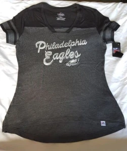 Majestic Fan Fashion Philadelphia Eagles Team Apparel Women's V-Neck Shirt NEW - Picture 1 of 11