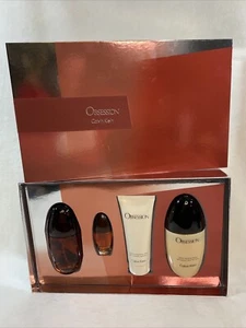 Vintage Obsession Calvin Klein Perfume Body Lotion 4 Pc Gift Set Parfum Wash - Picture 1 of 15