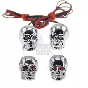 Pernos de placa LED de calavera azul y tapa de válvula tapa tapa tapa tapa - Imagen 1 de 3