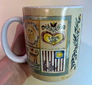 Lang and Wise Karen Hillard Crouch Mug Cup "Live Simply" KHC #1 2000 Sunny Art - Picture 1 of 8