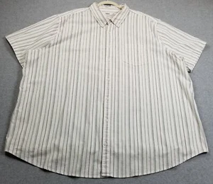 Sonoma Button Up Shirt Men 4XB Big Blue Green White Striped Short Sleeve Stretch - Picture 1 of 17