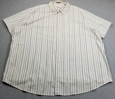 Camisa Sonoma Abotonada Hombres 4XB Grande Azul Verde Blanco Rayas Manga Corta Elastizada Foto 1 de 4