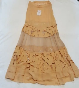 NEU FREE PEOPLE Gr. 0 Rock Pfirsich TO PUT IT WILDLY Spitzeneinsatz Maxi $ 248 neu mit Etikett neuwertig - Bild 1 von 7
