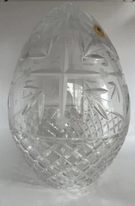 Sullivans 24% PbO Giant 12” Crystal Egg Easter Cross Art Glass Poland 7lb 13oz - Picture 1 of 10