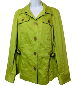 Chaqueta ajustada Jones New York Signature para mujer más 1X botón Chartreuse elástico - Imagen 1 de 12