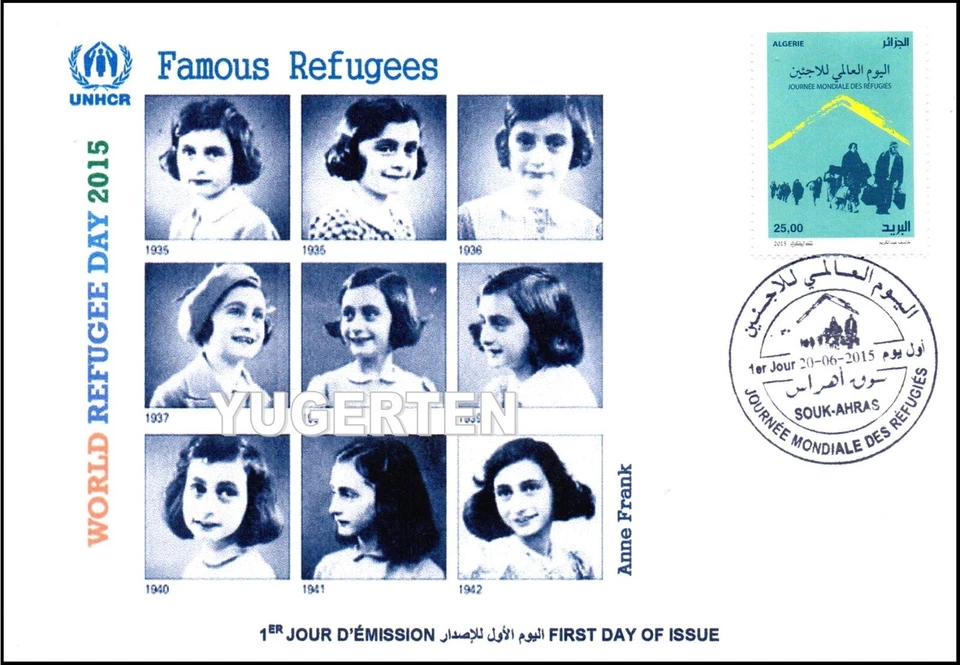ARGELIA - FDC - Día Mundial del Refugiado - Refugiados - Ana Frank - Rifugiati Refugiados Foto 1 de 1
