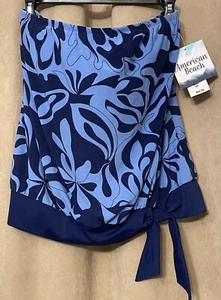 NWT American Beach Bal Harbour Swim Strapless Tankini Blue Med Swimsuit Top $42 - Picture 1 of 6