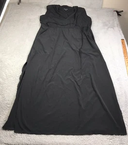 Athleta Marlow Maxi Dress Womens L Black V Neck Sleeveless Tie Waist Pockets - Picture 1 of 15