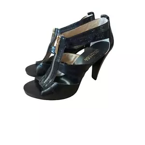 Michael Kors Berkley black patent leather heels size 7 event luxury career - Picture 1 of 6