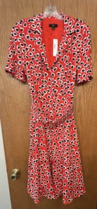 J.CREW Shirt Dress Hearts Size 4 Short Sleeves Swingy Belt Pockets Lined NWT❤️ - Picture 1 of 11
