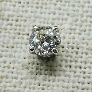14k .65cttw Round Cut Diamond Stud Earring SI2/K w/ Screwback 29242 - Picture 1 of 5