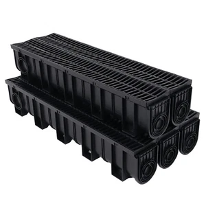 Sistema de drenaje de zanja 5*, drenaje de canal con rejilla de plástico, drenaje de HDPE 5,9x7,5" - Imagen 1 de 7
