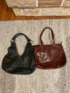 Women's 2 x Genuine Leather Handbags Fossil and Milleni Shoulder Bags - Picture 1 of 21