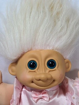 Bailarina Russ Berrie 13" Peluche Troll Kidz Twinkles Rosa Pelo Ojos Azules De Colección Foto 1 de 4