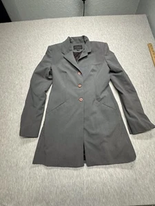 Vintage Express World Brand Stretch Gray Dress Blazer/Trench/Jacket Woman’s 3/4 - Picture 1 of 7