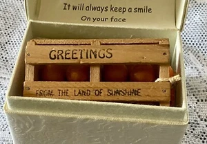 1940s Mini Wooden Orange Crate Souvenir Mailer 1942 Land Of Sunshine Antique - Picture 1 of 6