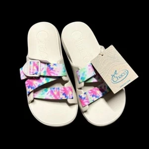🌻NEW w.tags Chaco Light Tie Dye Chillos Slides - Women's Size 7. - Picture 1 of 12