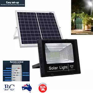 Leier 80 LED Solar Street Light 60W Flood Motion Sensor Outdoor Wall Lamp Remote - Picture 1 of 13