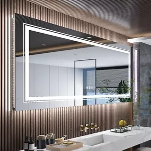 24x48 LED Bathroom Mirror with Lights Front Backlit LED Mirror 3 Colors Memory - Picture 1 of 13