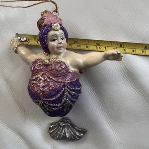 Katherine's Collection Pink Purple Chubby Mermaid Christmas Ornament READ! - Picture 1 of 8