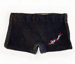 Vintage 60s Sz 2/3 Blue Striped Swim Trunks Boys Shorts Scuba Diver Embroidered - Picture 1 of 9