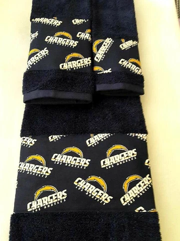 Los Angeles Chargers  3 Piece Bath Towel Set Handmade GREAT GIFT!!!! Cover