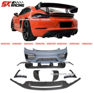 Front Bumper Spoiler Wing For Porsche 718 982 Cayman Boxster 2017-24 GT4RS Style - Picture 1 of 18