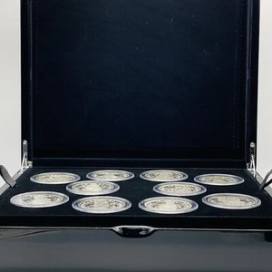 Raro set di dieci monete 2021 Royal Mint The Queen’s Beasts 2 oz due once argento proof - Foto 1 di 3