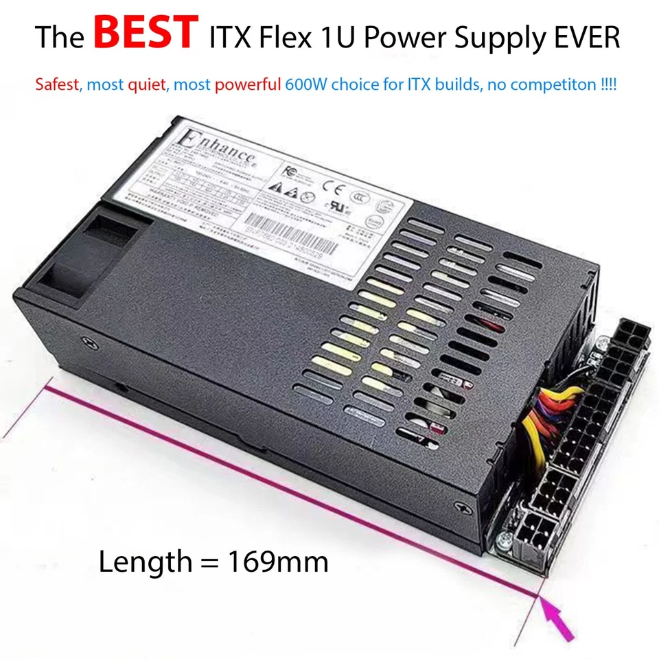 PSU Enhance MODULAR ENP-7660b 600w  FlexATX 1U for ITX cases Safe & Quiet - Image 1 of 4