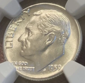 1959 D ROOSEVELT DIME - NGC MS 67 FT - Picture 1 of 4