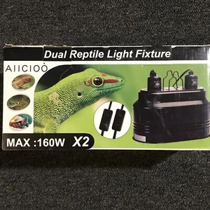 Dual Reptile Light Fixture 2 in 1 Deep Dome Lamp Fixture Double-Lay... - Picture 1 of 5