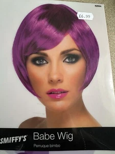 Smiffy’s Babe Wig Purple Adult One Size 60’s 70’s 80’s Disco Diva - Picture 1 of 2