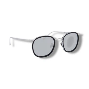 Linda Farrow 562 C2 ovale Sonnenbrille schwarz weiß vergoldet Titan & Acetat - Bild 1 von 11