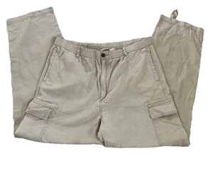 Paradise Collection Leinen Baumwolle Hose Damen XL Beige Cargo Taschen - Bild 1 von 9