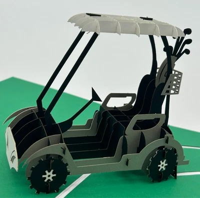 Carro de Golf Tarjeta Pop Up 3D Jugador de Golf PGA Torneo Palos Bolsa Camiseta Verde Calle Foto 1 de 4